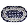 Polish Pottery 7"x11" Oval Roaster (Periwinkle Chain) | P099T-P213 at PolishPotteryOutlet.com