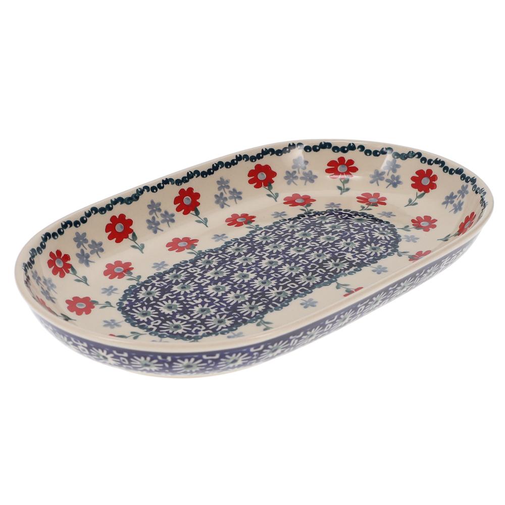 Plate, Roaster, Oval, 7"x11" in "Summer Blossoms" by Manufaktura | P099T-P232