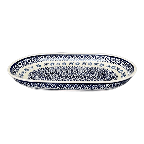 Plate, Roaster, Oval, 7"x11" in "Butterfly Border" by Manufaktura | P099T-P249