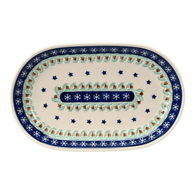 Polish Pottery 7"x11" Oval Roaster (Starry Wreath) | P099T-PZG Additional Image at PolishPotteryOutlet.com