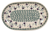 Plate, Roaster, Oval, 7"x11" in "Woven Pansies" by Manufaktura | P099T-RV