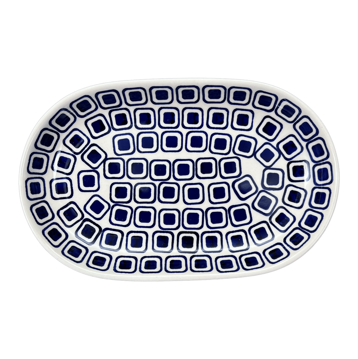 Plate, Roaster, Oval, 7"x11" in "Navy Retro" by Manufaktura | P099U-601A