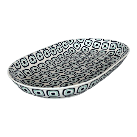 Plate, Roaster, Oval, 7"x11" in "Green Retro" by Manufaktura | P099U-604A