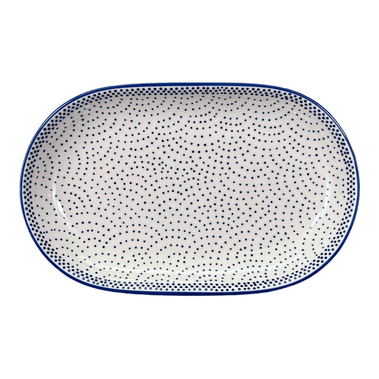 Plate, Roaster, Oval, 7"x11" in "Misty Blue" by Manufaktura | P099U-61A