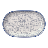 Plate, Roaster, Oval, 7"x11" in "Misty Blue" by Manufaktura | P099U-61A