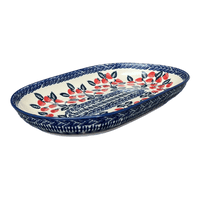 A picture of a Polish Pottery 7"x11" Oval Roaster (Fresh Strawberries) | P099U-AS70 as shown at PolishPotteryOutlet.com/products/7x11-oval-roaster-fresh-strawberries-p099u-as70