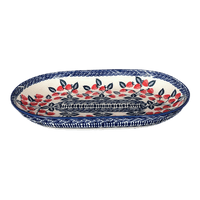 A picture of a Polish Pottery 7"x11" Oval Roaster (Fresh Strawberries) | P099U-AS70 as shown at PolishPotteryOutlet.com/products/7x11-oval-roaster-fresh-strawberries-p099u-as70