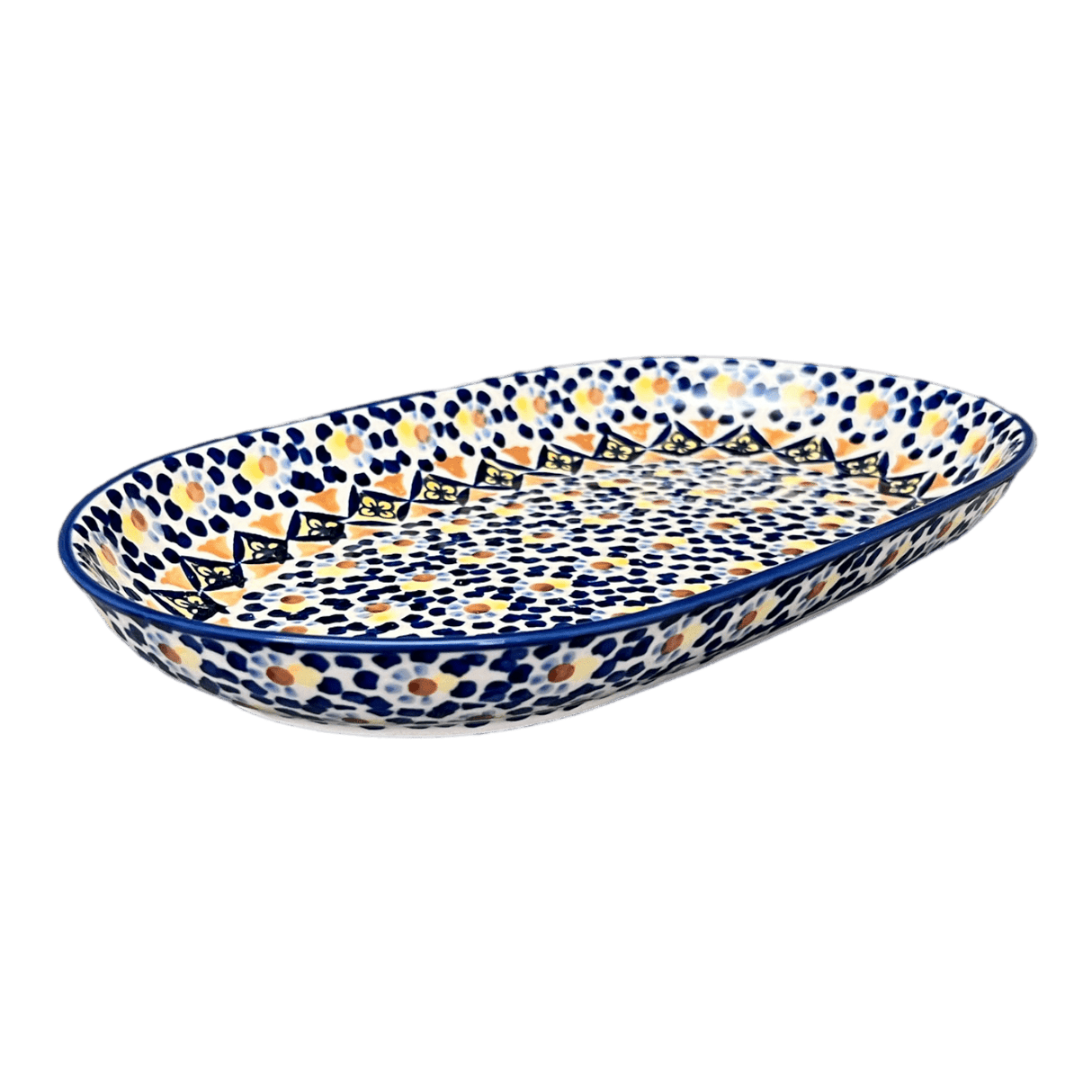 Plate, Roaster, Oval, 7"x11" in "Kaleidoscope" by Manufaktura | P099U-ASR