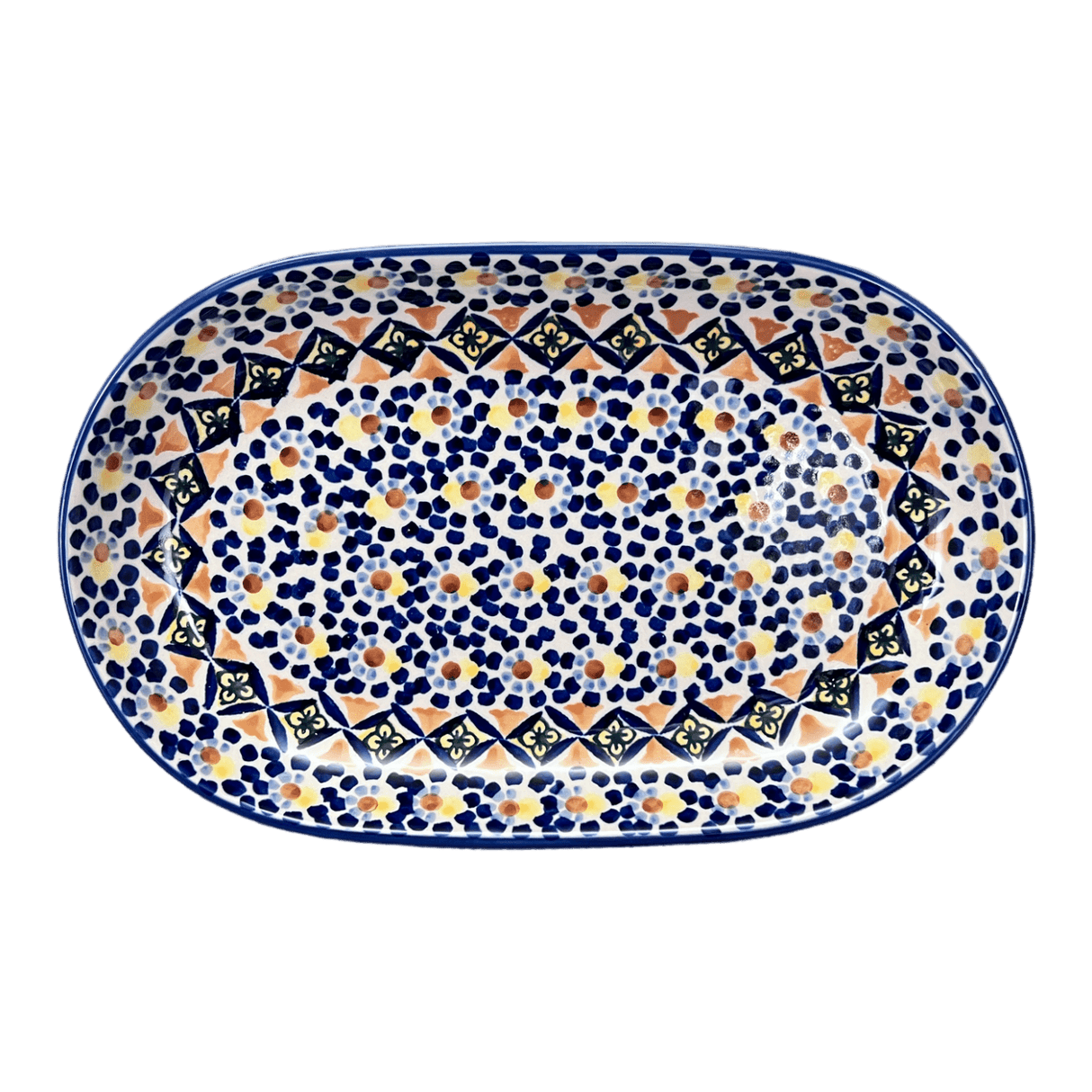 Plate, Roaster, Oval, 7"x11" in "Kaleidoscope" by Manufaktura | P099U-ASR