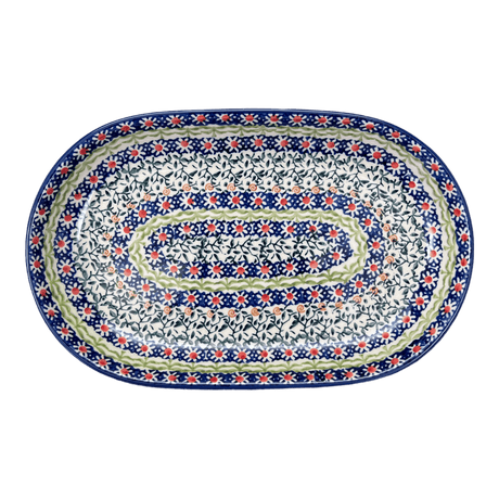 Plate, Roaster, Oval, 7"x11" in "Daisy Rings" by Manufaktura | P099U-GP13