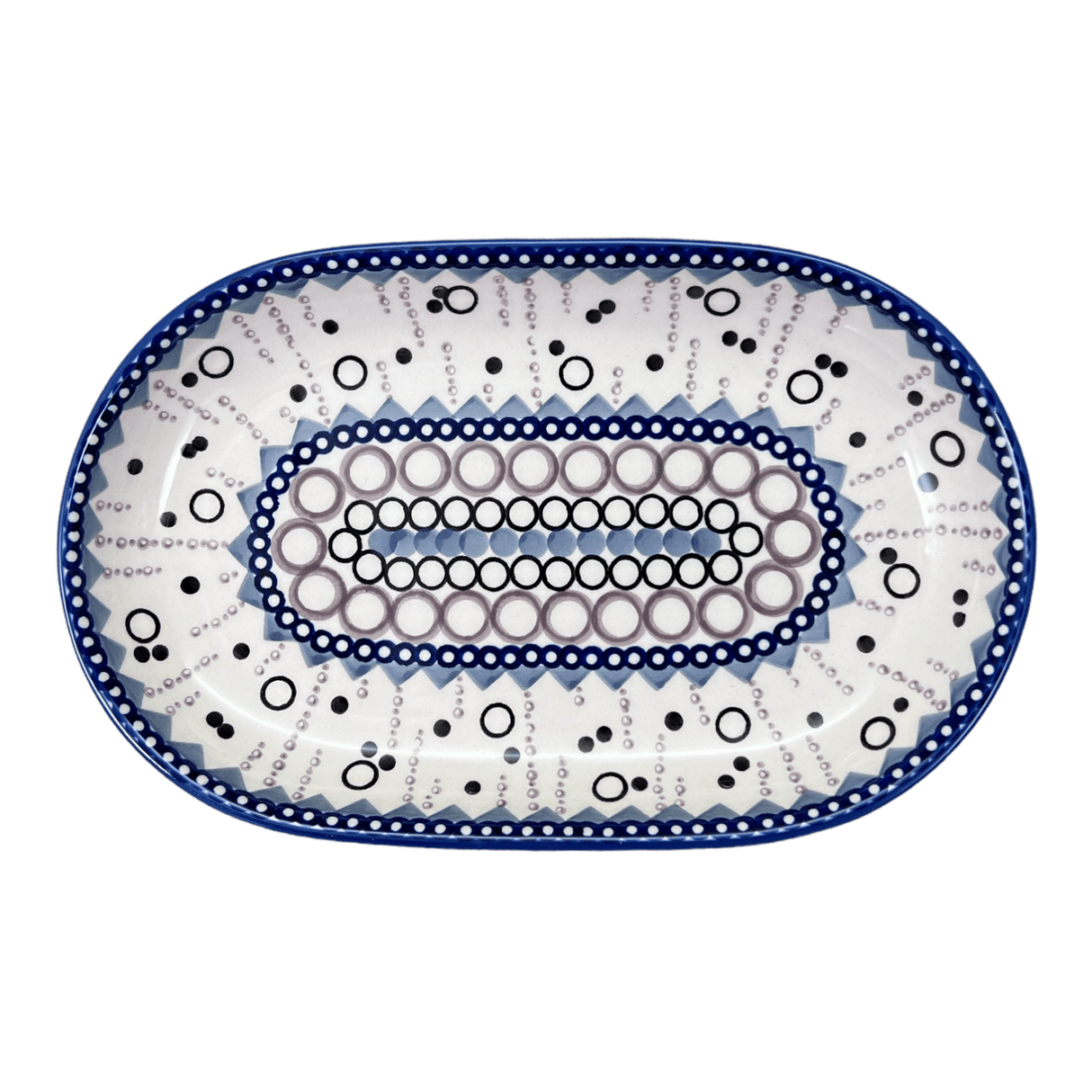 Plate, Roaster, Oval, 7"x11" in "Bubble Blast" by Manufaktura | P099U-IZ23