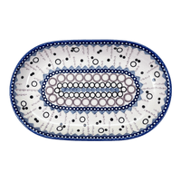 A picture of a Polish Pottery 7"x11" Oval Roaster (Bubble Blast) | P099U-IZ23 as shown at PolishPotteryOutlet.com/products/7x11-oval-roaster-bubble-blast-p099u-iz23