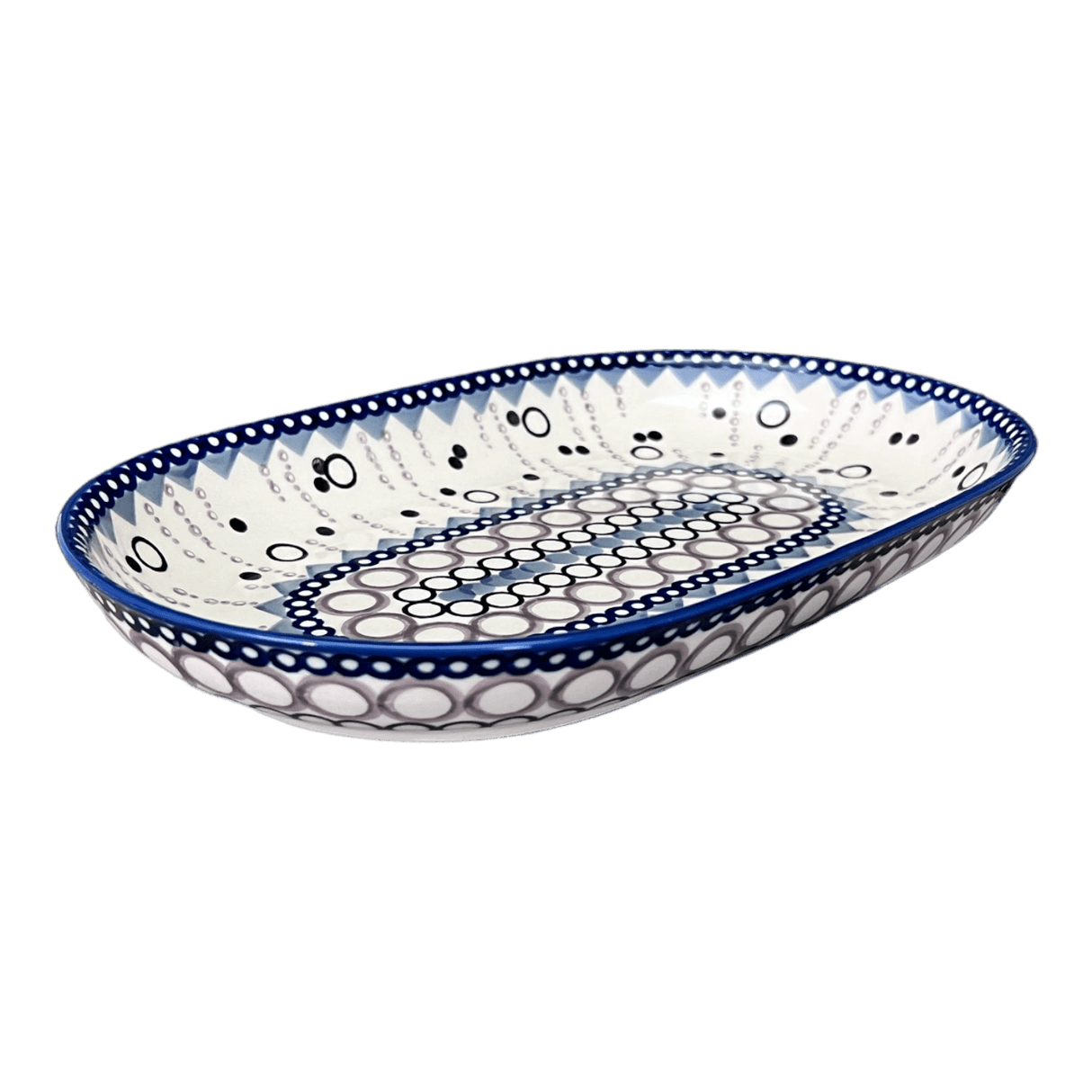 Plate, Roaster, Oval, 7"x11" in "Bubble Blast" by Manufaktura | P099U-IZ23