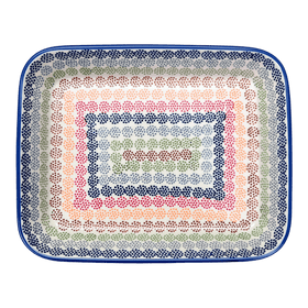 Polish Pottery 8"x10" Rectangular Baker (Speckled Rainbow) | P103M-AS37 Additional Image at PolishPotteryOutlet.com