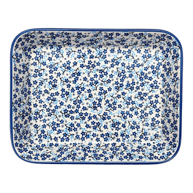 Polish Pottery 8"x10" Rectangular Baker (Scattered Blues) | P103S-AS45 Additional Image at PolishPotteryOutlet.com