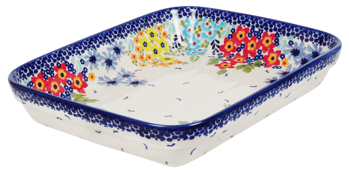Baker, Rectangular, Shallow, 8"x10" in "Brilliant Garden" by Manufaktura | P103S-DPLW