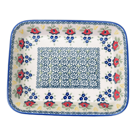 Polish Pottery Baker, Rectangular, 8"x10" in "Coral Bells" by Manufaktura | P103S-DPSD Additional Image at PolishPotteryOutlet.com