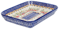 A picture of a Polish Pottery 8"x10" Rectangular Baker (Poppy Persuasion) | P103S-P265 as shown at PolishPotteryOutlet.com/products/8x10-rectangular-baker-poppy-persuasion