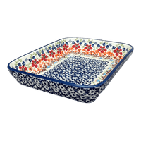 A picture of a Polish Pottery 8"x10" Rectangular Baker (Stellar Celebration) | P103S-P309 as shown at PolishPotteryOutlet.com/products/8x10-rectangular-baker-stellar-celebration-p103s-p309
