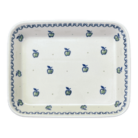 A picture of a Polish Pottery 8"x10" Rectangular Baker (Green Apple) | P103T-15 as shown at PolishPotteryOutlet.com/products/8x10-rectangular-baker-green-apple-p103t-15