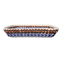 A picture of a Polish Pottery 8"x10" Rectangular Baker (Olive Garden) | P103T-48 as shown at PolishPotteryOutlet.com/products/8x10-rectangular-baker-olive-garden-p103t-48