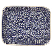 A picture of a Polish Pottery 8"x10" Rectangular Baker (Riptide) | P103T-63 as shown at PolishPotteryOutlet.com/products/8x10-rectangular-baker-riptide