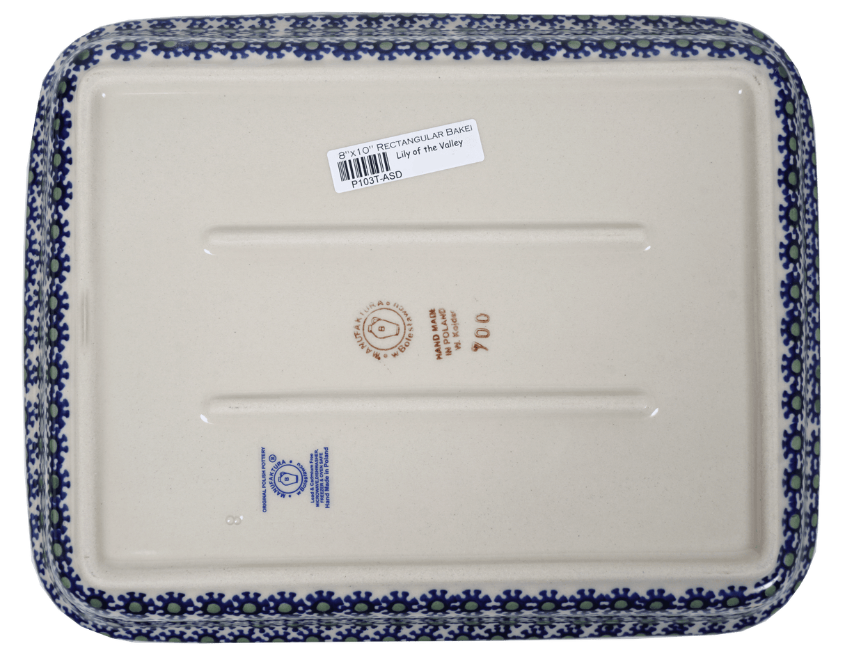 Baker, Rectangular, Shallow, 8"x10" in "Lily of the Valley" by Manufaktura | P103T-ASD
