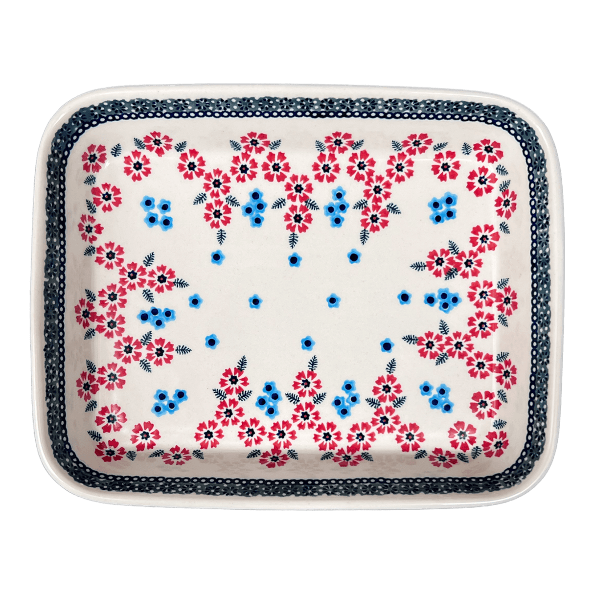 Baker, Rectangular, Shallow, 8"x10" in "Floral Symmetry" by Manufaktura | P103T-DH18