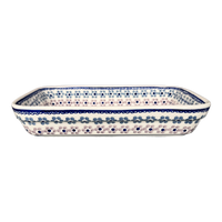 A picture of a Polish Pottery 8"x10" Rectangular Baker (Floral Chain) | P103T-EO37 as shown at PolishPotteryOutlet.com/products/8x10-rectangular-baker-floral-chain-p103t-eo37