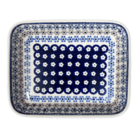 A picture of a Polish Pottery 8"x10" Rectangular Baker (Floral Chain) | P103T-EO37 as shown at PolishPotteryOutlet.com/products/8x10-rectangular-baker-floral-chain-p103t-eo37