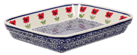 A picture of a Polish Pottery 8"x10" Rectangular Baker (Poppy Garden) | P103T-Ej01 as shown at PolishPotteryOutlet.com/products/8x10-rectangular-baker-poppy-garden