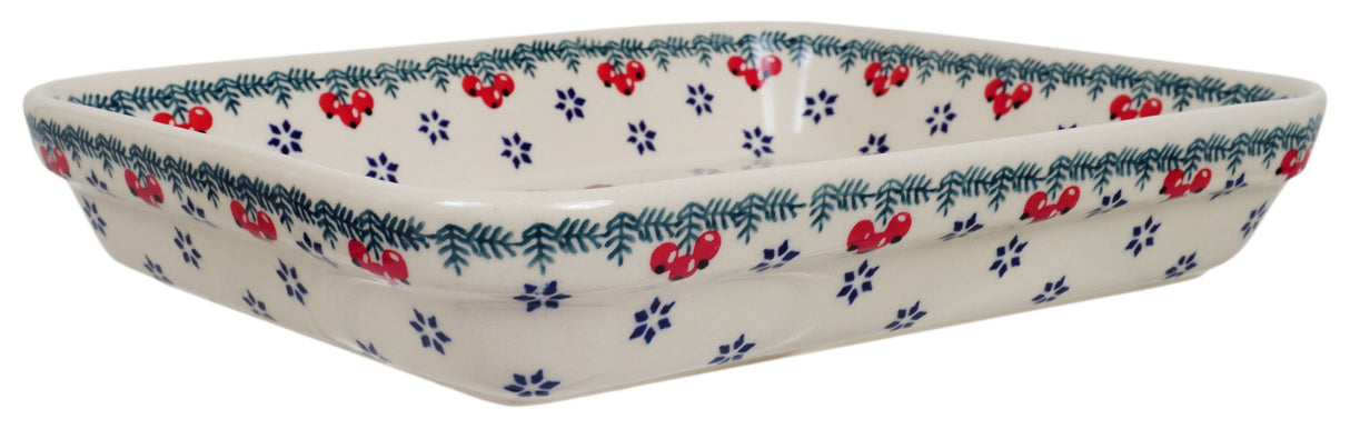 Baker, Rectangular, Shallow, 8"x10" in "Red Bird" by Manufaktura | P103T-GILE