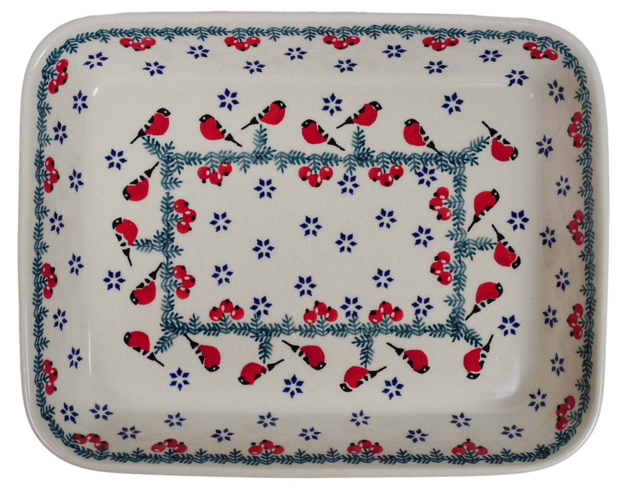 Baker, Rectangular, Shallow, 8"x10" in "Red Bird" by Manufaktura | P103T-GILE