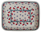 Baker, Rectangular, Shallow, 8"x10" in "Red Bird" by Manufaktura | P103T-GILE