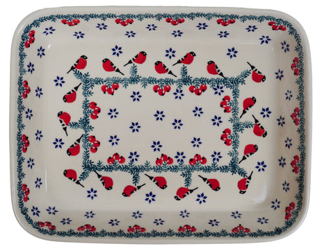 Baker, Rectangular, Shallow, 8"x10" in "Red Bird" by Manufaktura | P103T-GILE
