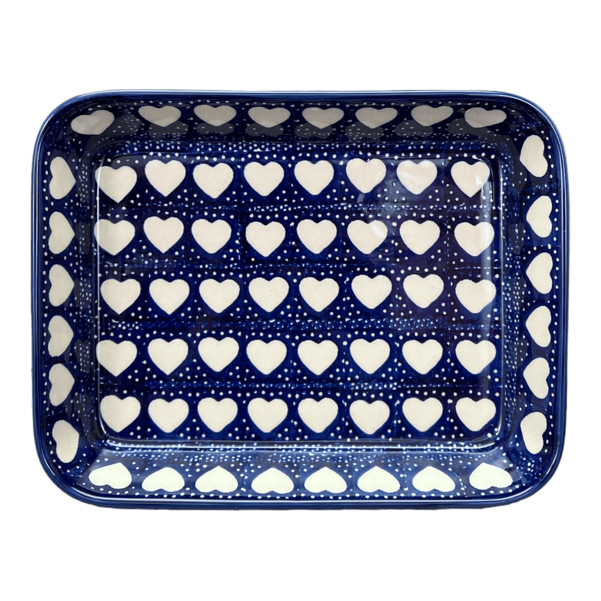 Baker, Rectangular, Shallow, 8"x10" in "Sea of Hearts" by Manufaktura | P103T-SEA