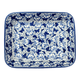 Baker, Rectangular, Shallow, 8"x10" in "Dusty Blue Butterflies" by Manufaktura | P103U-AS56