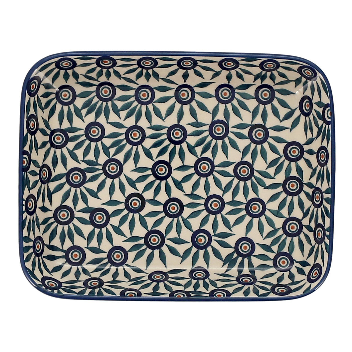Baker, Rectangular, Shallow, 8"x10" in "Peacock Parade" by Manufaktura | P103U-AS60