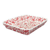 A picture of a Polish Pottery 8"x10" Rectangular Baker (Rose - Floribunda) | P103U-GZ32 as shown at PolishPotteryOutlet.com/products/8x10-rectangular-baker-rose-floribunda-p103u-gz32