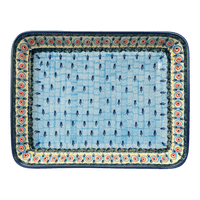 A picture of a Polish Pottery 9"x11" Rectangular Baker (Providence) | P104S-WKON as shown at PolishPotteryOutlet.com/products/9x11-rectangular-baker-providence-p104s-wkon