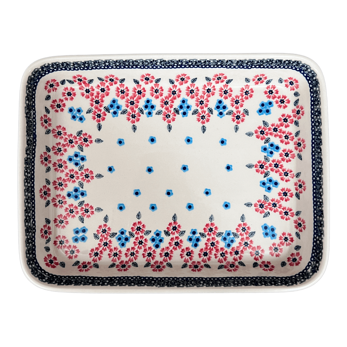 Baker, Rectangular, Shallow, 9" x 11" in "Floral Symmetry" by Manufaktura | P104T-DH18