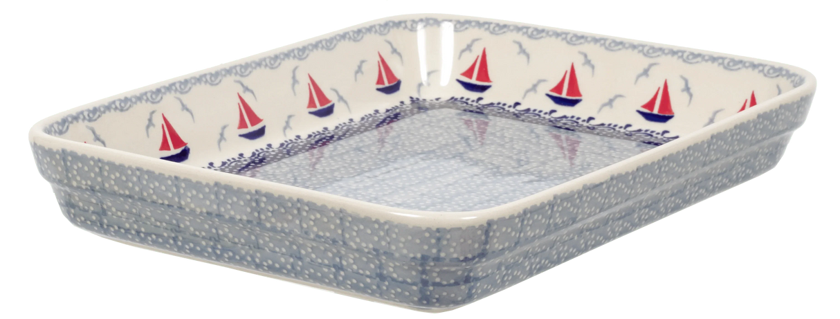 Baker, Rectangular, Shallow, 9" x 11" in "Smooth Seas" by Manufaktura | P104T-DPML