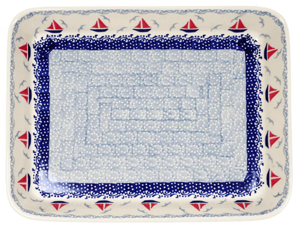 Baker, Rectangular, Shallow, 9" x 11" in "Smooth Seas" by Manufaktura | P104T-DPML