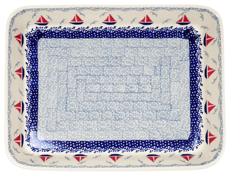 Baker, Rectangular, Shallow, 9" x 11" in "Smooth Seas" by Manufaktura | P104T-DPML