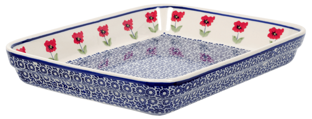 Baker, Rectangular, Shallow, 9" x 11" in "Poppy Garden" by Manufaktura | P104T-EJ01