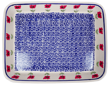 Baker, Rectangular, Shallow, 9" x 11" in "Poppy Garden" by Manufaktura | P104T-EJ01