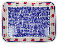 A picture of a Polish Pottery 9"x11" Rectangular Baker (Poppy Garden) | P104T-EJ01 as shown at PolishPotteryOutlet.com/products/9x11-rectangular-baker-poppy-garden
