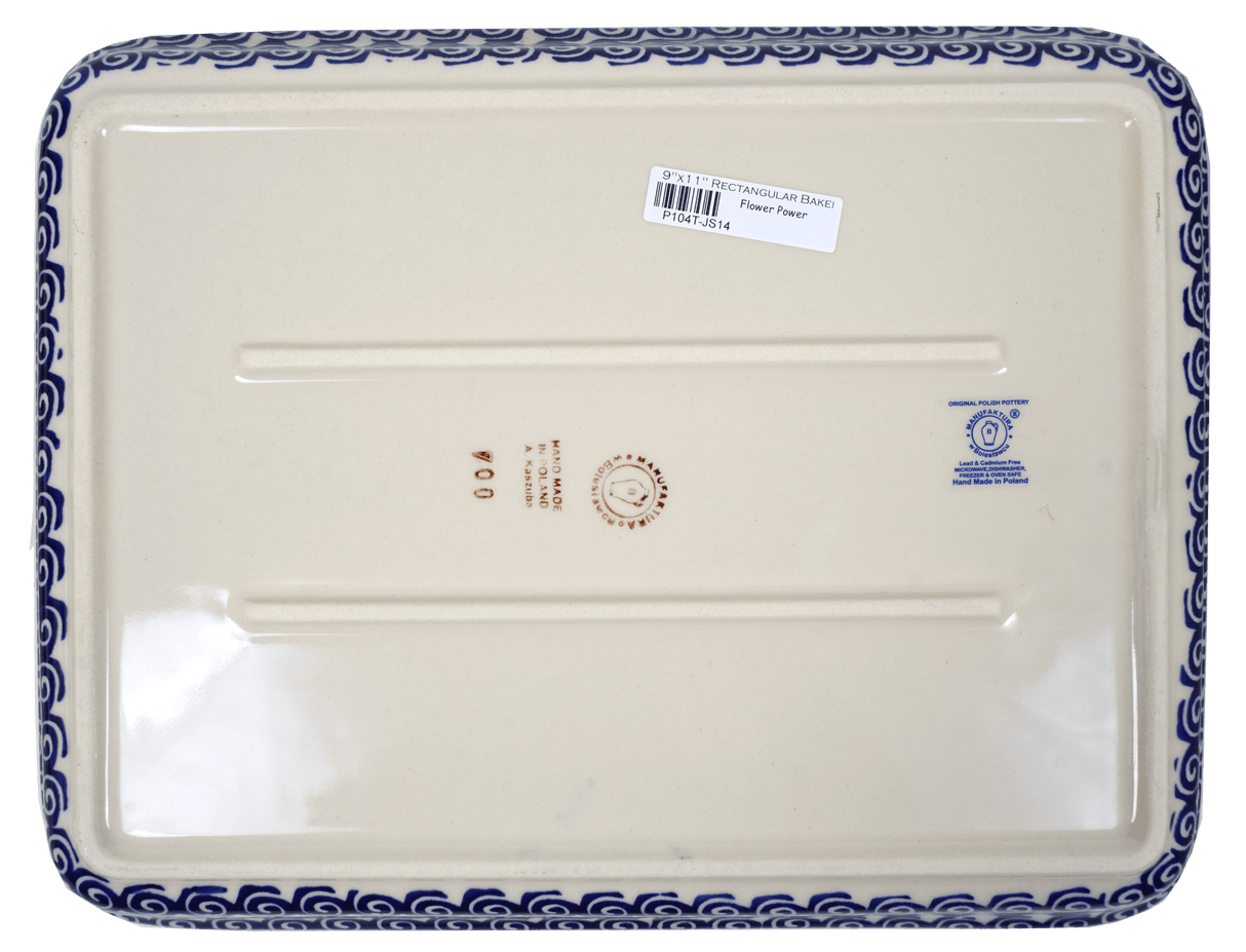 Baker, Rectangular, Shallow, 9" x 11" in "Flower Power" by Manufaktura | P104T-JS14