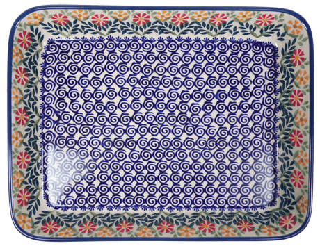 Baker, Rectangular, Shallow, 9" x 11" in "Flower Power" by Manufaktura | P104T-JS14