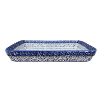 A picture of a Polish Pottery 9"x11" Rectangular Baker (Sea Foam) | P104T-MAGM as shown at PolishPotteryOutlet.com/products/9x11-rectangular-baker-sea-foam-p104t-magm